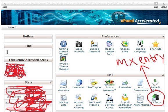 Gambar MX Entry Cpanel